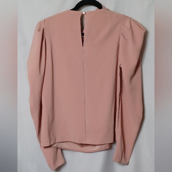 ASOS Women's Pink Pleated Cowl Neck Long Sleeve Top. 8 - Picture 8 of 12